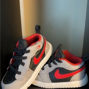 Nike Red and Black Sneakers High-Top Retro Design